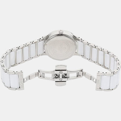 C-Line Women Quartz White Dial Analog Ceramic Watch 657844 40 25 60