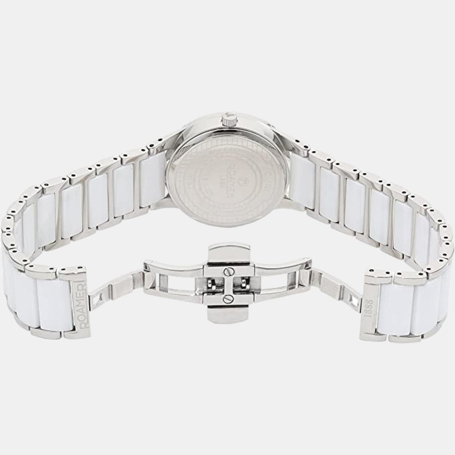 C-Line Women Quartz White Dial Analog Ceramic Watch 657844 40 25 60