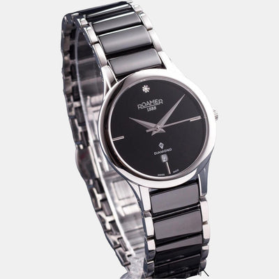 C-Line Women Quartz Black Dial Analog Ceramic Watch 657844 41 59 60