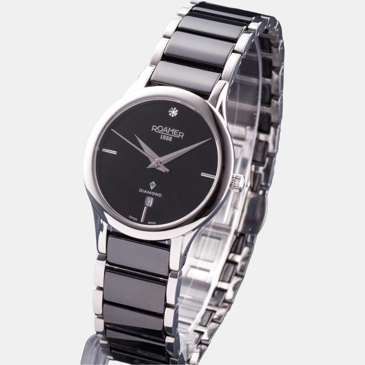 C-Line Women Quartz Black Dial Analog Ceramic Watch 657844 41 59 60