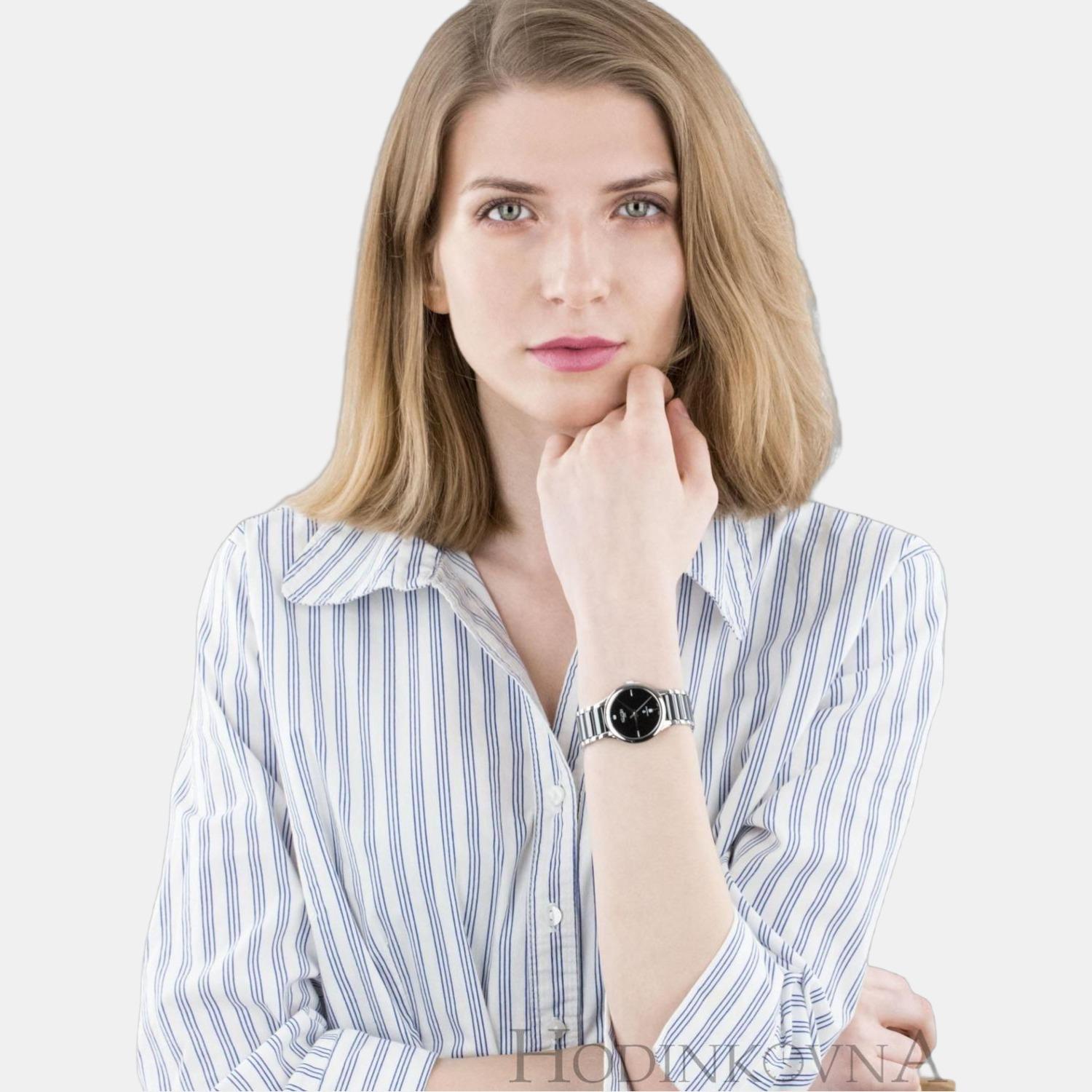 C-Line Women Quartz Black Dial Analog Ceramic Watch 657844 41 59 60