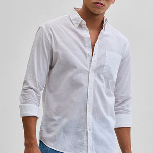 White Self-Design Shirt