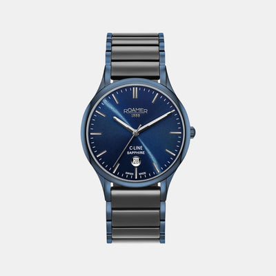 C-Line Men Quartz Blue Dial Analog Ceramic Watch 658833 42 54 61