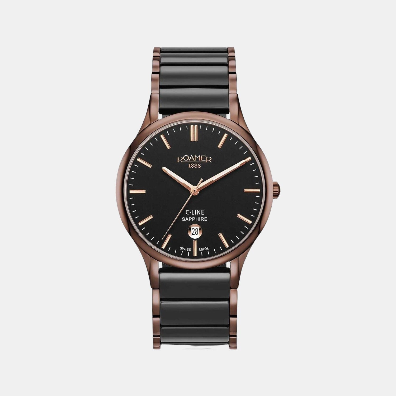 C-Line Men Quartz Black Dial Analog Ceramic Watch 658833 43 55 61