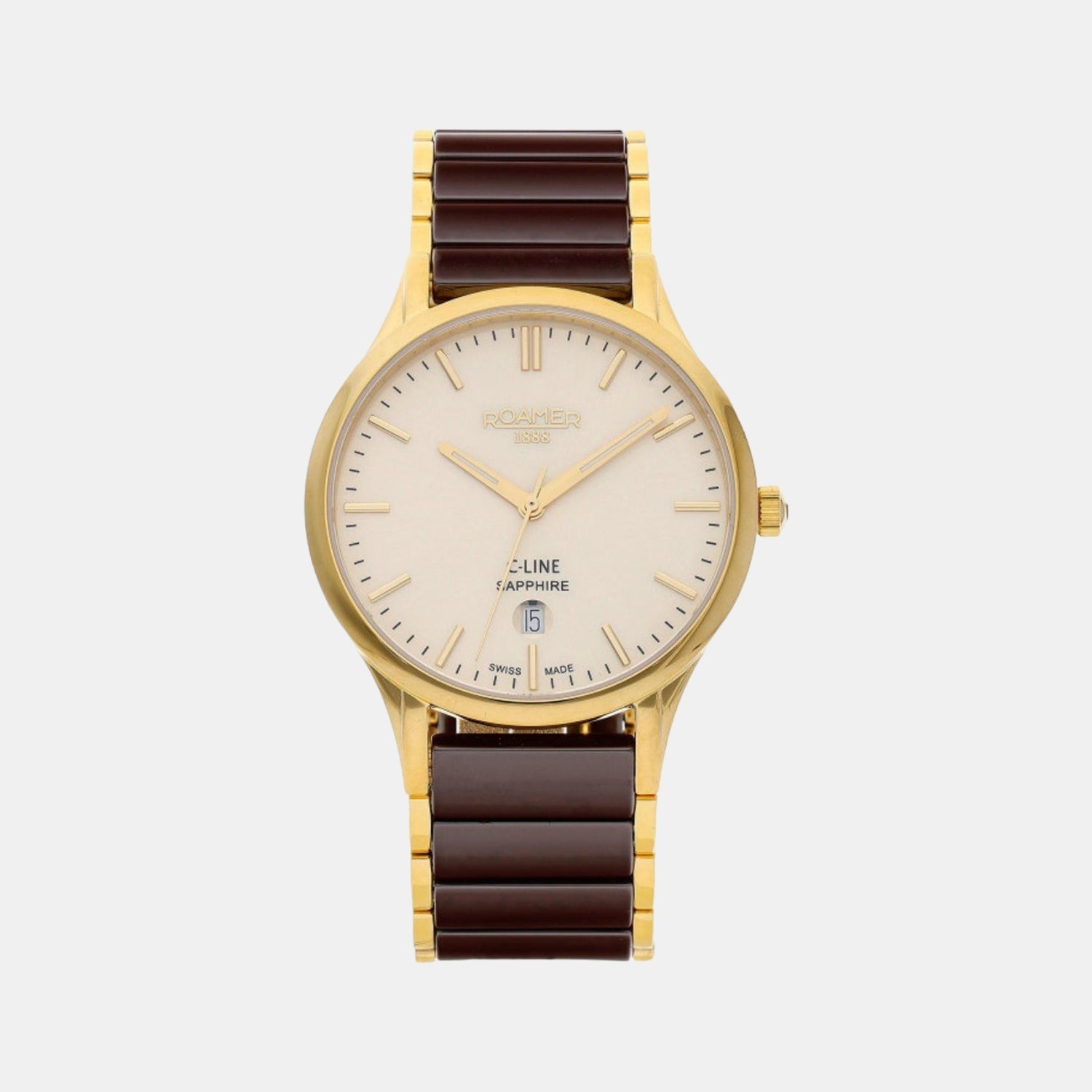 C-Line Men Quartz Gold Dial Analog Stainless Steel Watch 658833 48 35 63