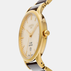 C-Line Men Quartz Gold Dial Analog Stainless Steel Watch 658833 48 35 63