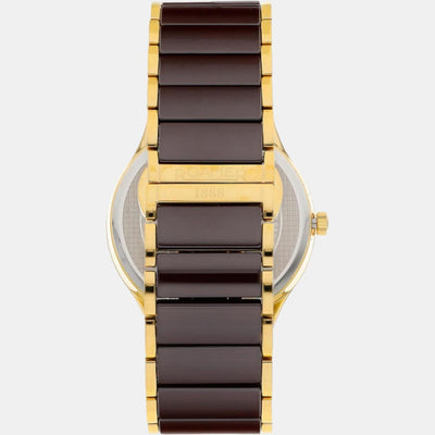 C-Line Men Quartz Gold Dial Analog Stainless Steel Watch 658833 48 35 63