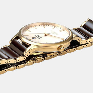 C-Line Men Quartz Gold Dial Analog Stainless Steel Watch 658833 48 35 63