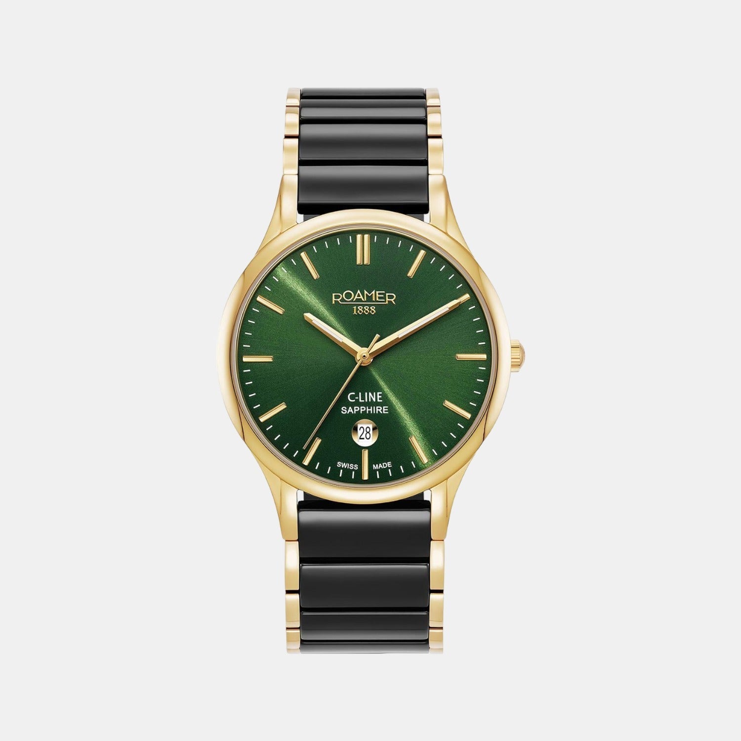 C-Line Men Quartz Green Dial Analog Stainless Steel Watch 658833 48 75 61