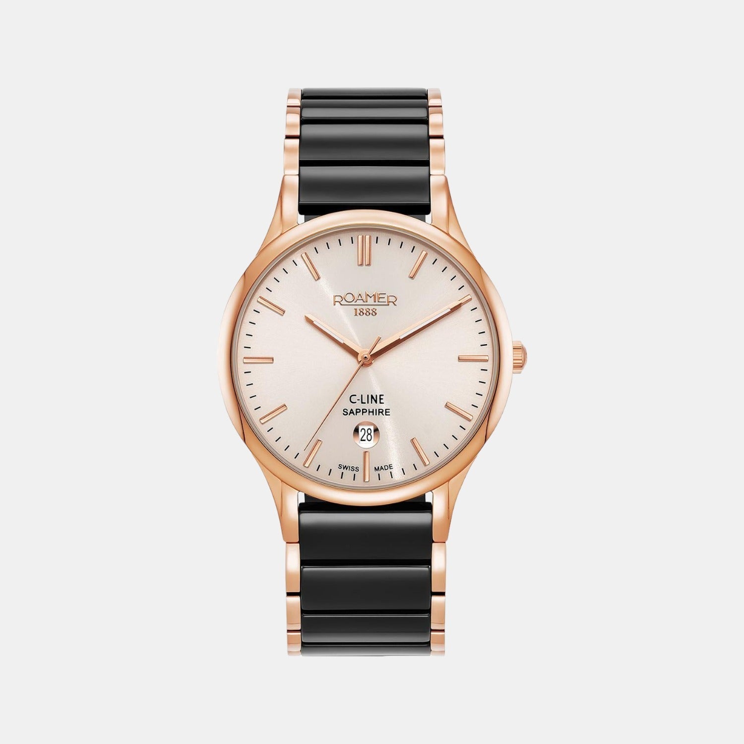 C-Line Men Quartz Cream Dial Analog Ceramic Watch 658833 49 35 61