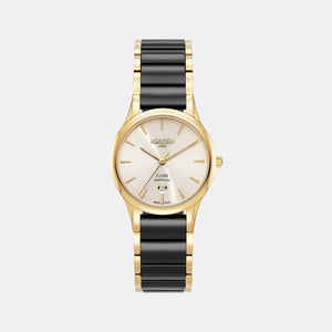 C Line Women Quartz Cream Dial Analog Ceramic Watch 658844 48 35 61