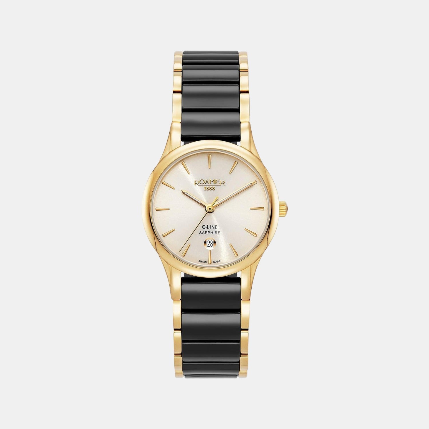 C Line Women Quartz Cream Dial Analog Ceramic Watch 658844 48 35 61