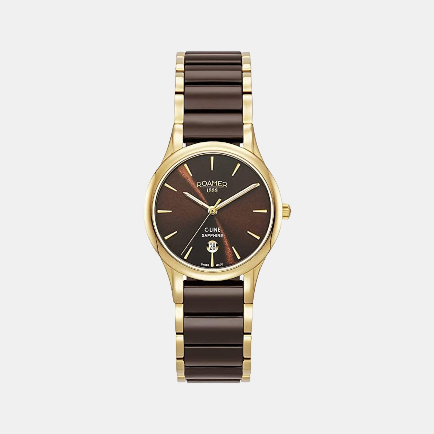 C Line Women Quartz Brown Dial Analog Ceramic Watch 658844 48 65 63