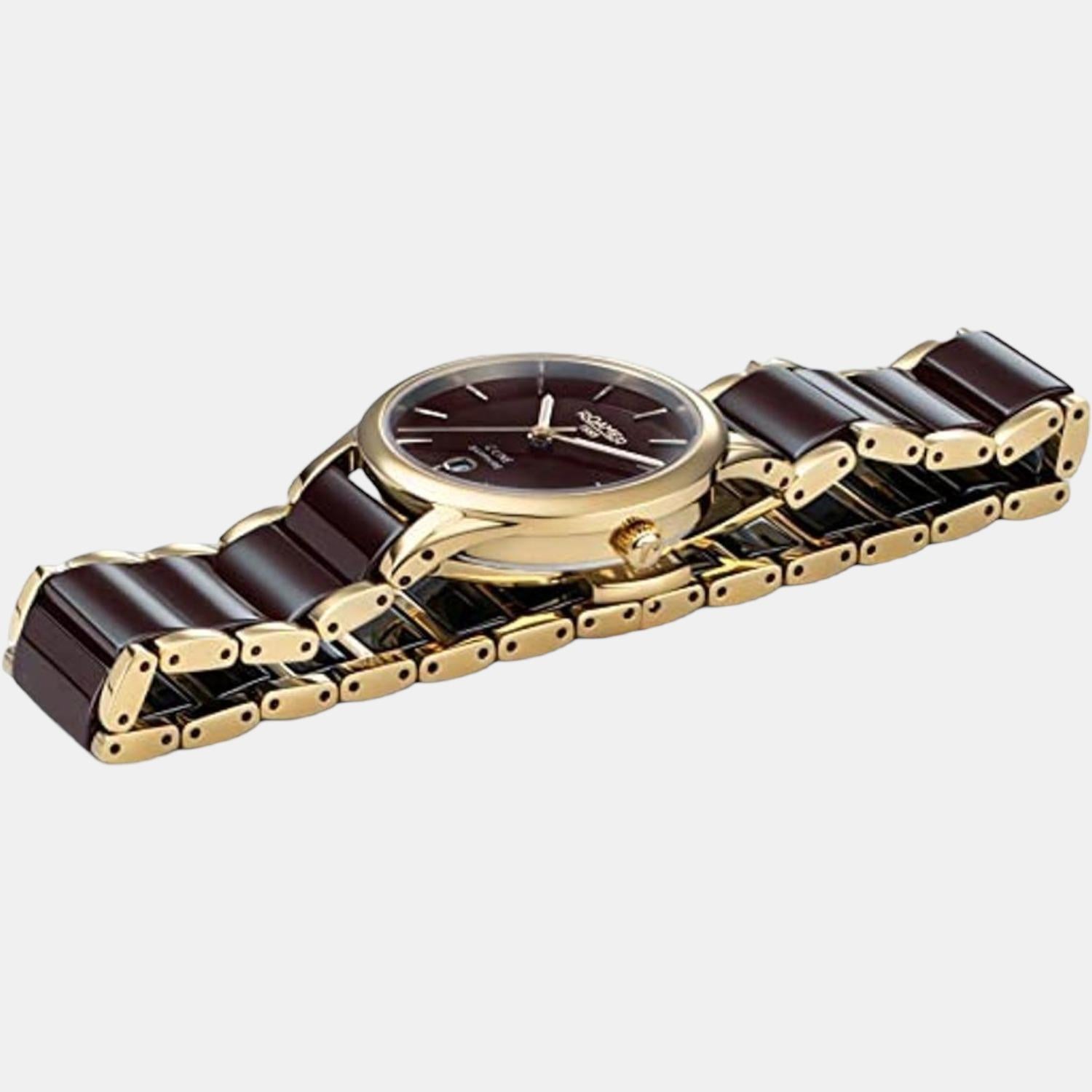 C Line Women Quartz Brown Dial Analog Ceramic Watch 658844 48 65 63