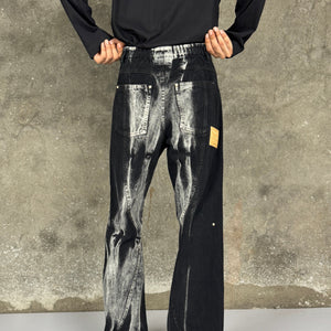 Waves Panelled-Shibori Black