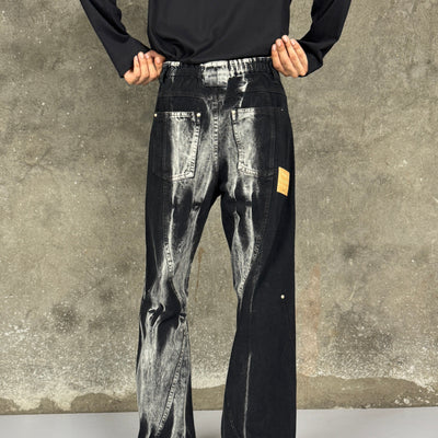 Waves Panelled-Shibori Black