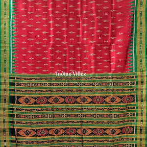 Red Mayur Chandrika Khandua Silk Saree