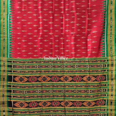 Red Mayur Chandrika Khandua Silk Saree