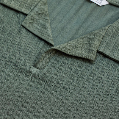 Olive Textured Cuban T-Shirt