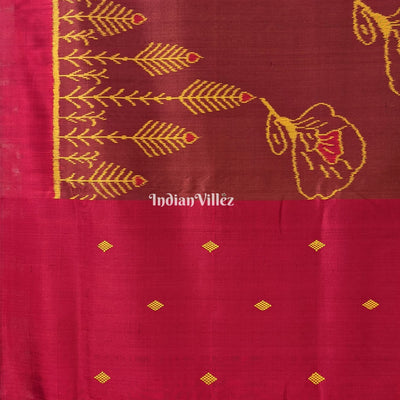 Odisha Ikat Floral Design Contemporary Silk Saree