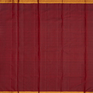 White Handloom Kanchipuram Korvai Silk Saree With Maroon Border