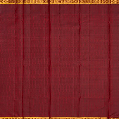 White Handloom Kanchipuram Korvai Silk Saree With Maroon Border