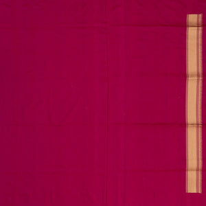 Magenta Handwoven Banarasi Silk Saree With Floral Motifs