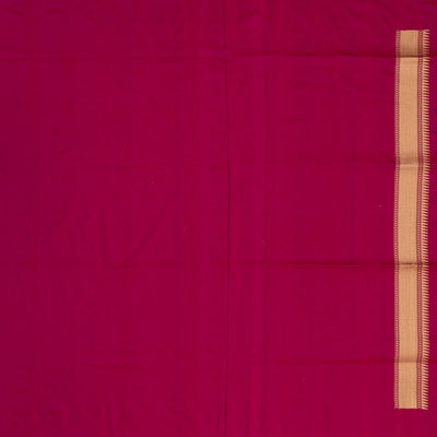 Magenta Handwoven Banarasi Silk Saree With Floral Motifs