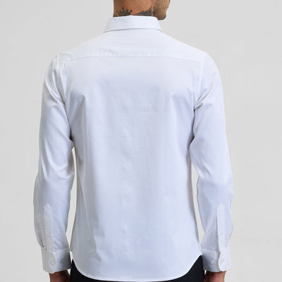 White Embellished Slim Fit Shirt