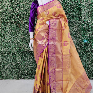 Gold Kanchipuram Tissue Silk Saree