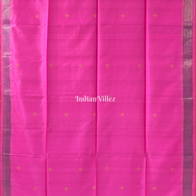 Pink Dual Tone Green Handwoven Soft Silk Saree