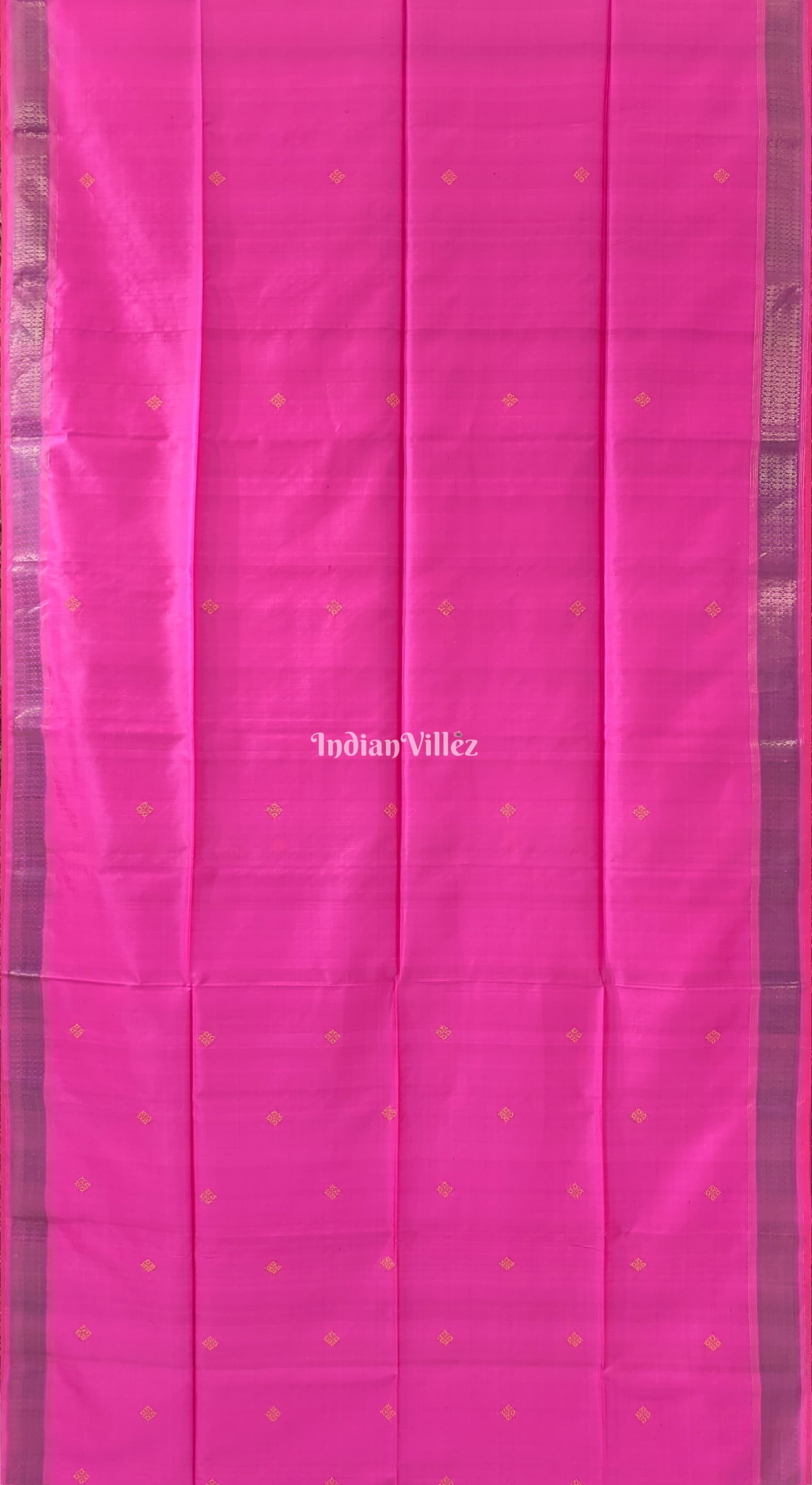 Pink Dual Tone Green Handwoven Soft Silk Saree