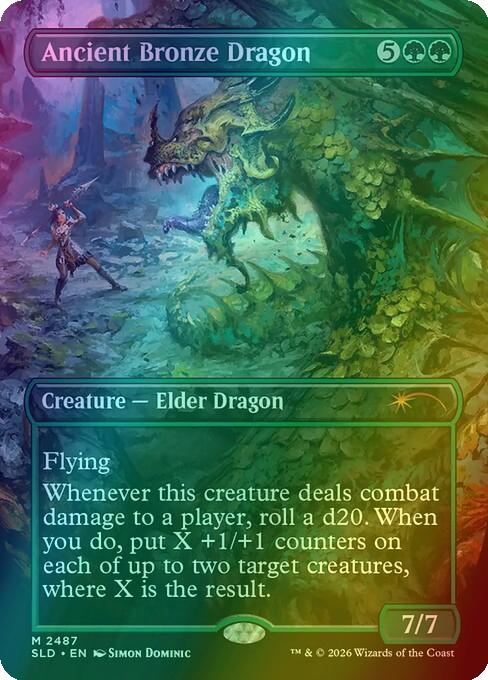 Ancient Bronze Dragon [2487] [Borderless] [D&D: Shadowheart's Devotion] [Secret Lair Drop] [Foil]