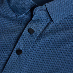 Dark Blue Textured Polo T-Shirt