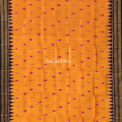 Yellow Mayur Chandrika Khandua Silk Saree
