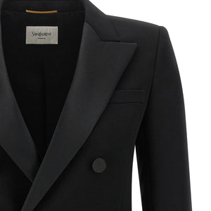 Saint Laurent Satin Lapel Blazer