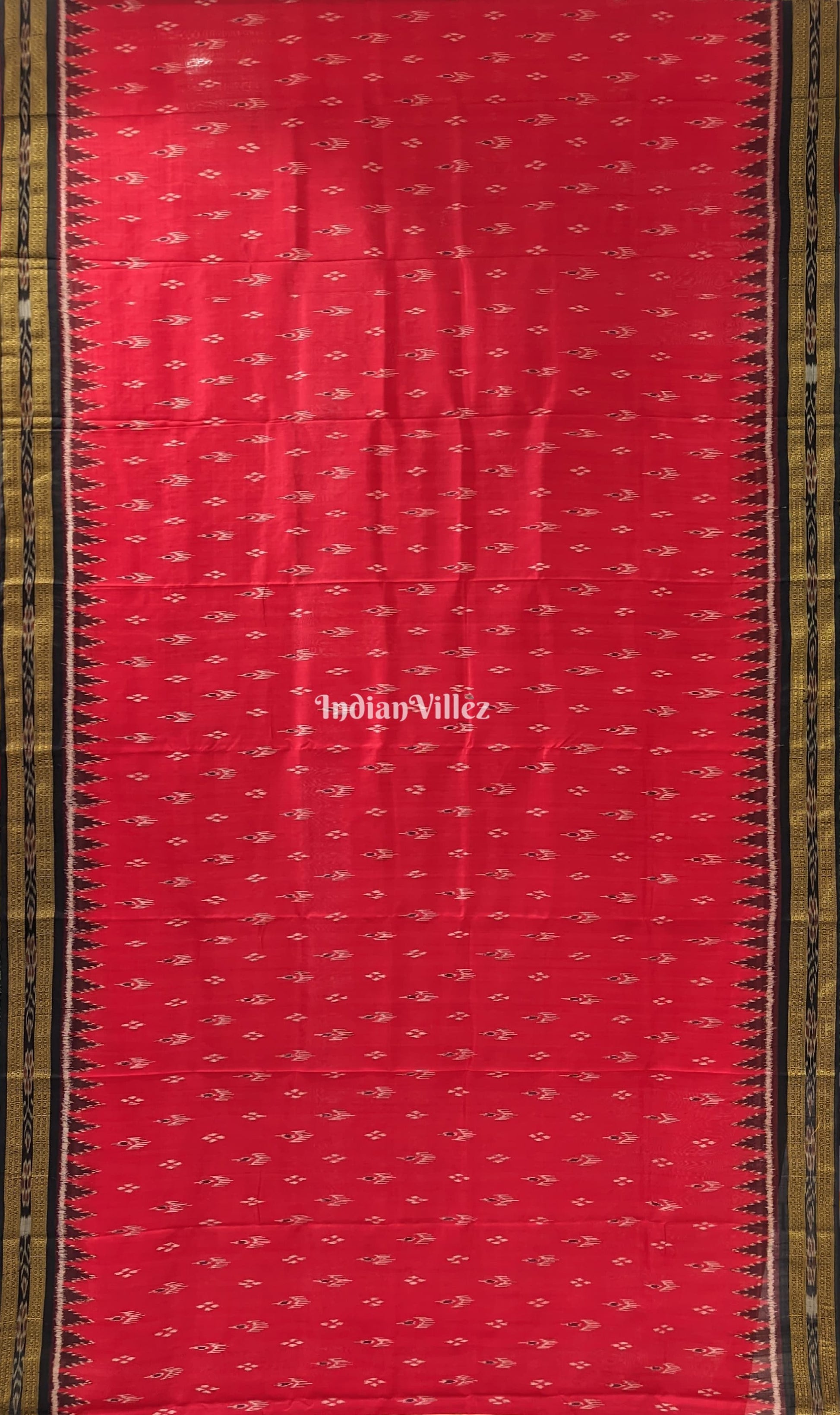 Red Mayur Chandrika Khandua Silk Saree