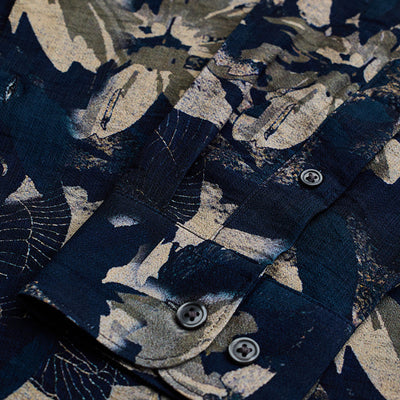 Navy Textured Floral Shirt