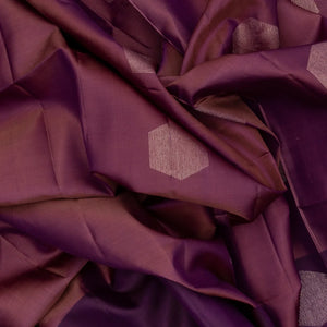 Mauve Handloom Soft Silk Saree With Hexagon Buttas