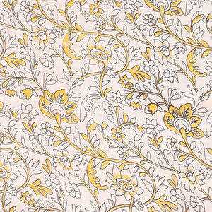 Brown floral & bird machine-printed kalamkari cotton saree, contrast floral & chevron border & peacock pallu
