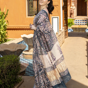 Ahalya Handblock Chanderi Saree