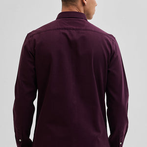 Burgundy Solid Twill Shirt
