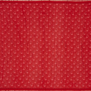 Off White Handloom Chanderi Cotton Saree With Printed Floral Motif