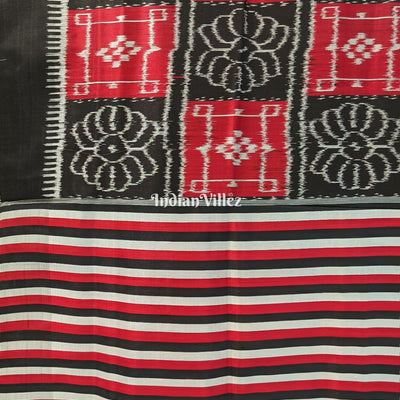 Black Red 8 Kothi Contemporary Silk Saree