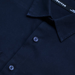 Navy Solid Double Pocket Overshirt