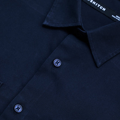 Navy Solid Double Pocket Overshirt