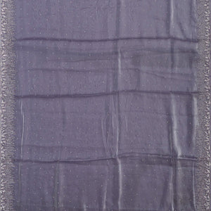 Lilac Woven Satin Saree With Embroidered Floral Motifs