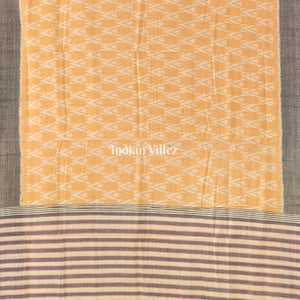 Lemon Yellow Odisha Handloom Cotton Saree with Tassel
