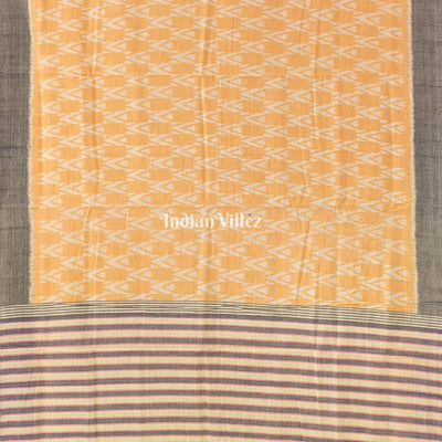 Lemon Yellow Odisha Handloom Cotton Saree with Tassel