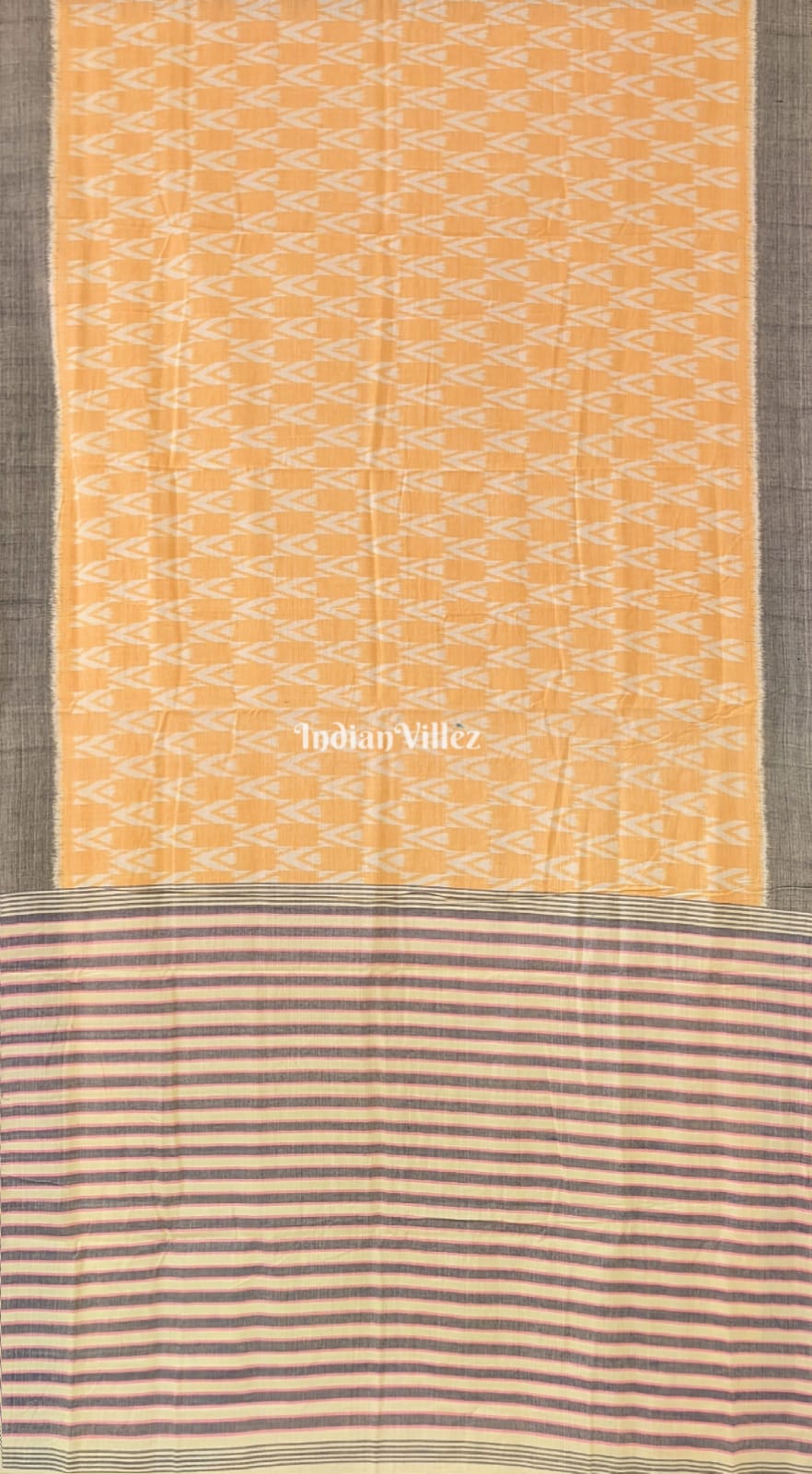 Lemon Yellow Odisha Handloom Cotton Saree with Tassel